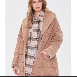 Quilted longline taupe jacket Brand New With Tags